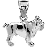 Claddagh Gold Solid Sterling Silver Bulldog Charm Pendant