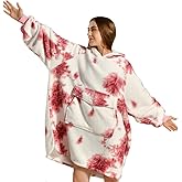 Krifey Wearable Blanket Hoodie, Oversized Sherpa Fleece Sweatshirt with Giant Pocket, Birthday Gifts for Women, Mom, Sister, Red Tie Dye