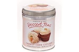 SIMPSON & VAIL, INC. Simpson & Vail, Carrot Cake Cupcake Green Rooibos Herbal Tisane, Dessert Collection - 4 Ounce Tin / 50 Cups
