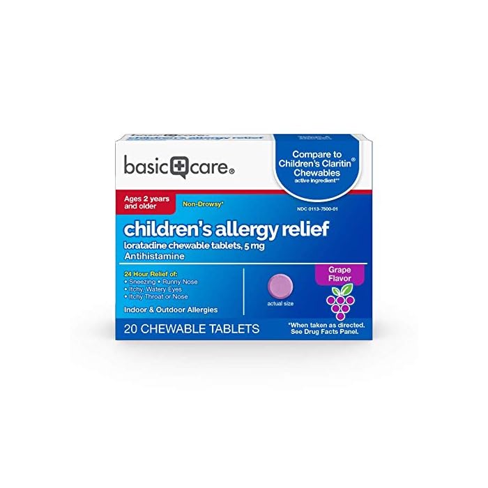 Basic Care Children's Loratadine Allergy Relief Chewable Tablets