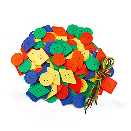 image for DLOnline 120 PCS Button puzzle toy,Big button threading toy，button l
