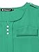 Allegra K Lady Split Neck Long Sleeve Mock Chest Pockets Shirt XL Green
