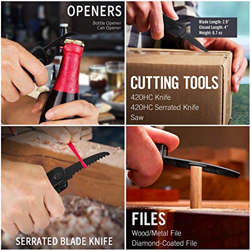 21 in 1 Multitool Pocket Knife Stainless Steel Multitool Pliers - KITHELP Multi tool for Men Gift- Pocket Tool for Survival Camping Hiking Hunting Fishing - Thumbnail 4
