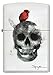Zippo Spazuk Cardinal Resting on a Smoking Skull Design White Matte Lighter