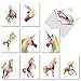 The Best Card Company Assorted Watercolor Animal Blank Greeting Card Box Set - Incl. 10 Unique Notecards Designs + Envelopes, Thank You, Invitations, More - Funky Rainbow Unicorns AM6748OCB-B1x10
