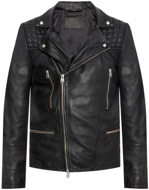 AllSaints Catch Leather Biker Jacket - Black