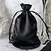 Efavormart 60PCS Black Satin Gift Bag Drawstring Pouch Wedding Favors Bridal Shower Candy Jewelry Bags - 5