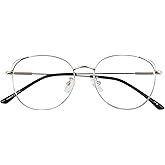 LINVO Classic Fake Glasses Women, Cat Eye Metal Clear Lens Eyeglasses with 100% UV400 Protection