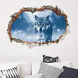  Wall Stickers, DIY 3D Snow Wolf Wall Decals Removable Kids Nursery Home Decor Mural Art Wall Sticker