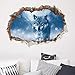 Vacally DIY 3D Wolf Painting Wall Stickers PVC Removable Kids Nursery Home Bedroom Living Room Wall Art Decor Mural Decals 50x70cm