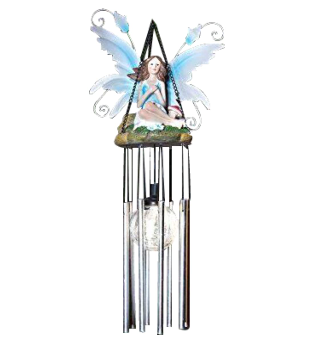 spot on dealz® Wind Chimes for Garden Fairy Lights Solar Powered Waterproof Outdoor Fairy Garden Accessories Colour Changing LED Crackle Ball Decoration Hanging Windchimes Lighting Ornament