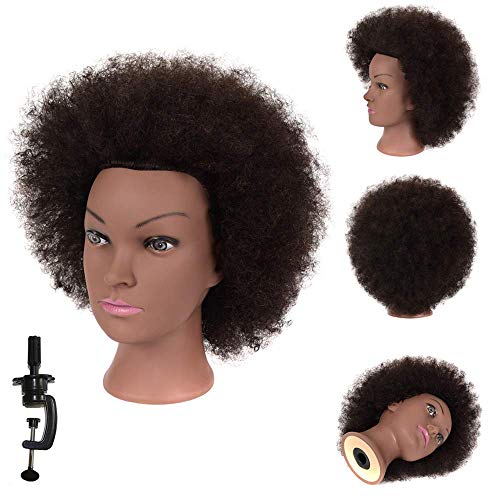 afro mannequin head for braiding 100% human hair