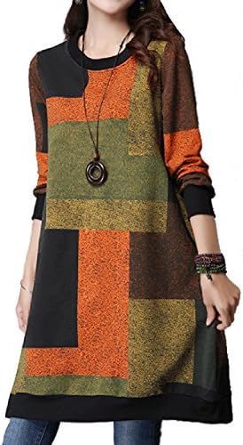 P Ammy Fashion Ammy Fashion Women's Oversized Checkered Long Sleeves Knitting Jumper Dress