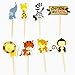 Yunko 24 Pcs Cute Decorative Cupcake Muffin Toppers Wild Animals Zoo Zebra Lion Tiger Elephant Giraffe Baby Shower Birthday Party Favors