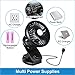 Focondot Battery Operated Clip on USB Fan, Rechargeable Battery/USB Powered Auto Oscillating Desk Fan with Stepless Speed, Portable Mini Fan for Baby Stroller, Home, Outdoor, Camping(4400mA Battery)