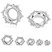 Silver Stainless Steel Tribal Lotus Flower Double Flared Flesh Tunnel Ear Gauge Plug Stretching Kit