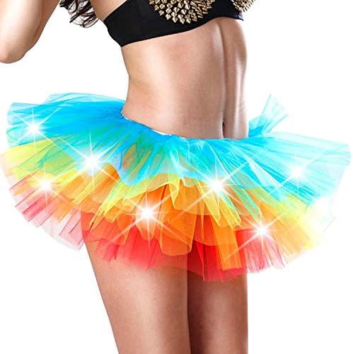 Divas Love Women's LED Light Up Neon Tulle Tutu Skirt