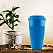 Yilove Coffee Mug With Lid, BPA-free, Ceramic, 16 Ounce-Blue