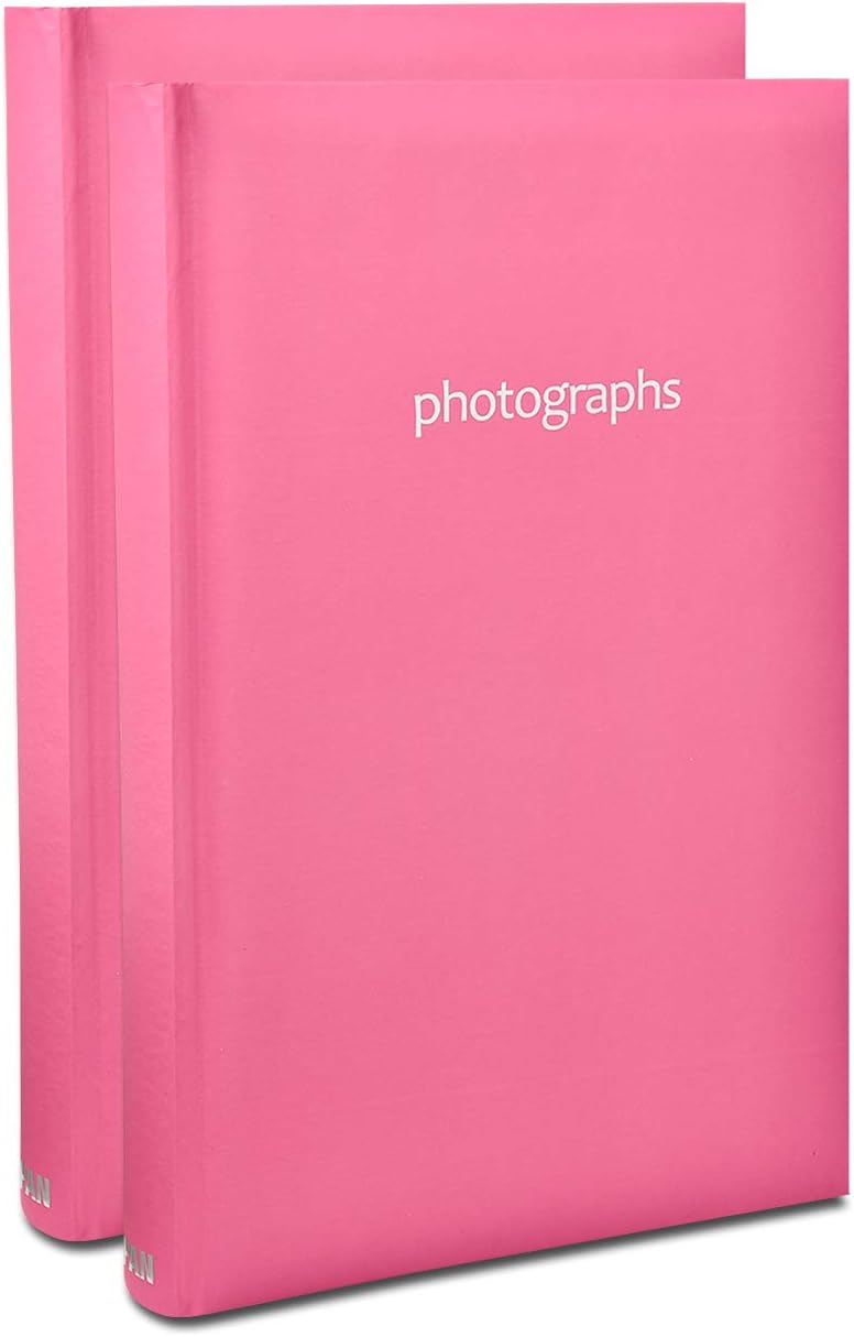 ARPAN 2 x Memo Slip in Case Album for 300 x 4 x 6 Inch / 10x15 cm Photos (Pink), 4X6
