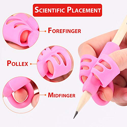 Pencil Grips - Children Pen Writing Aid Grip Set Posture Correction Tool for Kids Preschoolers Children,Hollow Ventilation (Pencil Grips 9P)