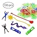 AMGLOBAL 100 Pieces Assorted Stretchy Sticky Toy, Includes 20 Sticky Hands, 20 Sticky Snakes, 20 Sticky Hammers, 20 Sticky Frogs and 20 Wall Climb Men for Kids for Fun
