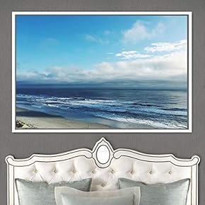 signwin Framed Canvas Wall Art Coastal Scenery Aerial...
