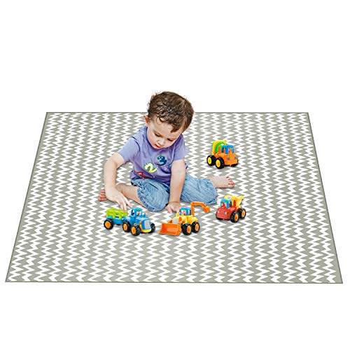 51"Splat Mat for Under High Chair, Waterproof Anti-Slip Floor Mat Washable Baby Food Splash Spill Mess Feeding Mat, Portable Picnic Play Mat and Leak Proof Table Cloth