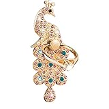 UCLL Universal Finger Stand Bracket Buckle Rose Gold Diamond Crown Sexy Mouth Stander Phone Holder (peacock)
