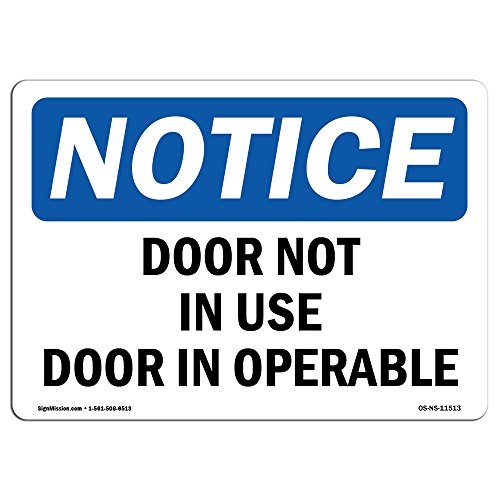 OSHA Notice Sign - Door Not in Use Door Inoperable | Aluminum Sign | Protect Yo…