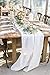 SoarDream 5 Pieces of 27 x 120 Inches White Chiffon Table Runner Long Table Runner Wedding Runners Exquisite for Wedding Reception Table Decor Boho Party Decor