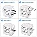 Castries Universal Travel Adapter, 2300W International Power Adapter with Dual Fuse, European Plug Adapter with 1 Type C&3 USB Ports, Universal AC Plug for Over 200 Countries, Travel Accessories,Gray