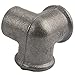 Gimiton 4 Pack 3 Way Pipe Fitting Malleable Iron DN15 1/2 Black Malleable Cast Iron Pipe Tee Fitting Industrial Steel Side Outlet Elbow 3-Way Fitting (DN15 1/2)