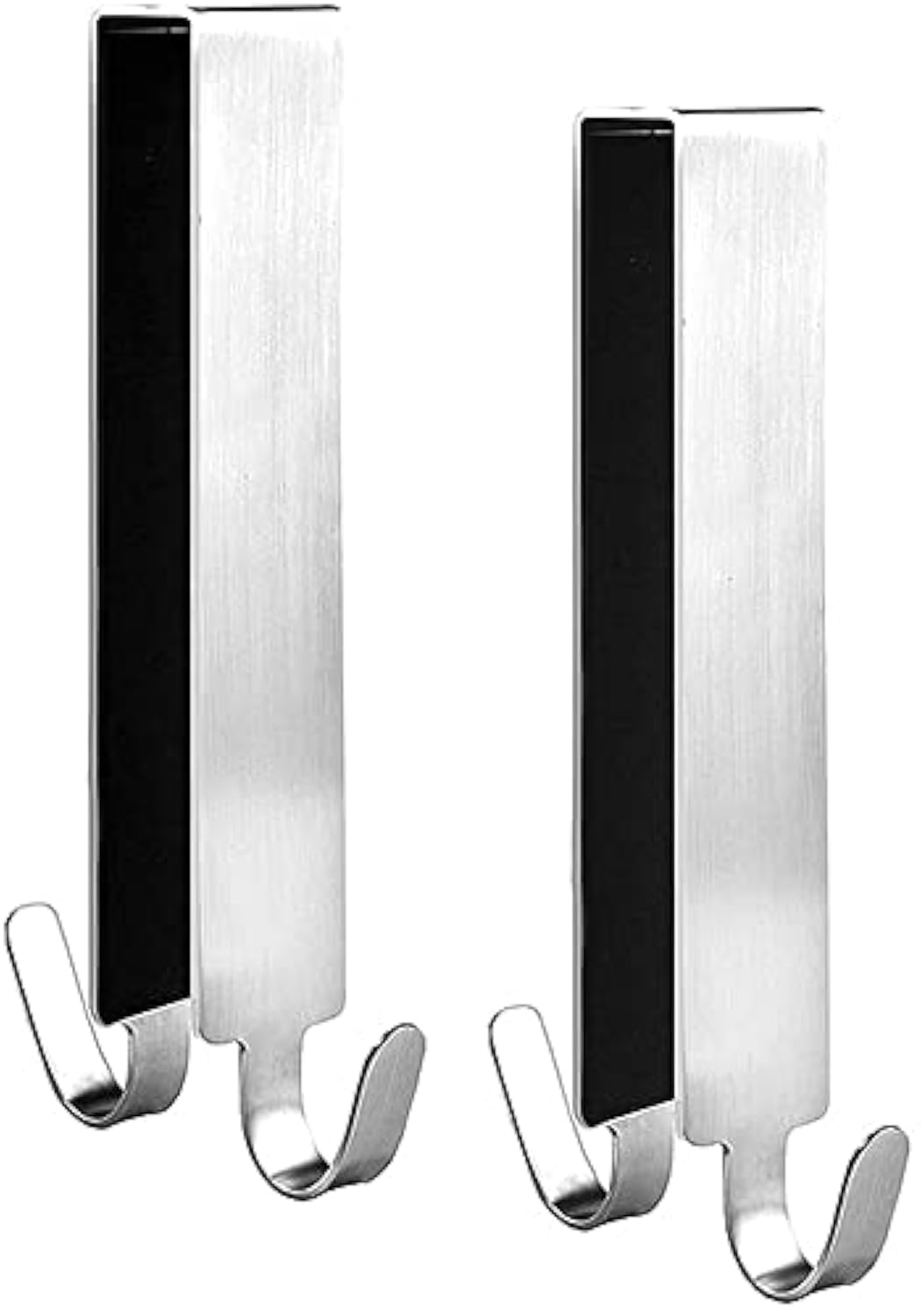 Two extended shower door hooks,frameless glass shower door hook. Double towel hook (Silver)