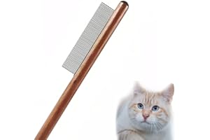 Dematting Comb for Dogs,Cat Flea Comb,CISHNOU Solid Wood Pet Comb Grooming Tool Dematting Comb for Cats,Dogs and rabbits (Dual teeth) (Dual teeth)