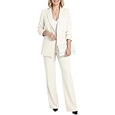 YILOTE Women's Two Piece Sets Pants Suits Dressy Business Casual Outfits Pantsuits Set Work Office Blazer and Wide Leg
