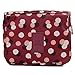 CalorMixs Hanging Toiletry Bag, Travel Organizer Cosmetic Wash Make Up Bag Case for Women Men Toiletry Kit Cosmetic Bag Travel Accessories, Wine Red Daisy