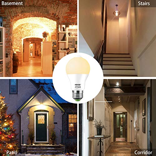 HEKEE Motion Sensor LED Light Bulb 9W A19 PIR Builtin IR 60W Equivalent Bright 810 Lumens E26