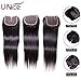 Unice Hair Malaysian Straight Virgin Human Hair Free Part 4X4 Lace Closure Natural Color (8inch, Free part)