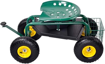Asiento de trabajo con ruedas para jardín con giro: Amazon.es: Hogar