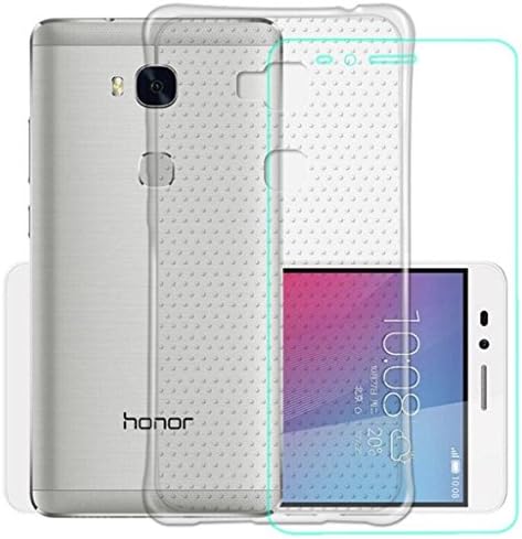 Honor 5x Case, ATLY(TM) [Drop Protection] [Slim Fit] [Airbag] TPU Cover With Tempered Glass Screen Protector From Huawei Honor 5X - Clear