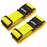 Luggage Straps Suitcase Belts for Travel Bag Accessories 2 Pack (Yellow)