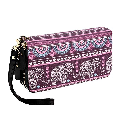 Bohemian-Purse-Wallet-Canvas-Elephant-Pattern-Handbag-with-Coin-Pocket-and-Strap