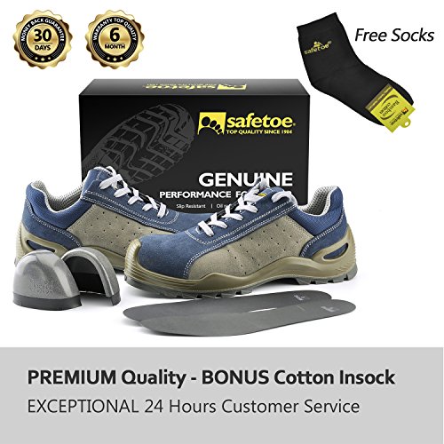 SAFETOE Safety Shoes Work Boots Wide L7295 Leather &Steel Toe Work Shoes for Men and Women - Thumbnail 6