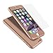 iPhone 6 Case, Coocolor Ultra Thin Full Body Coverage Protection Hard Slim iPhone 6 Case with Tempered Glass Screen Protector for Apple iPhone 6 4.7(Rose red)