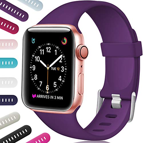 Compatible for Apple Watch Band 38mm 40mm 41mm 42mm 44mm 45mm,Soft Silicone Sport Replacement Strap Compatible with iWatch Series SE/7/6/5/4/3/2/1 Women Men