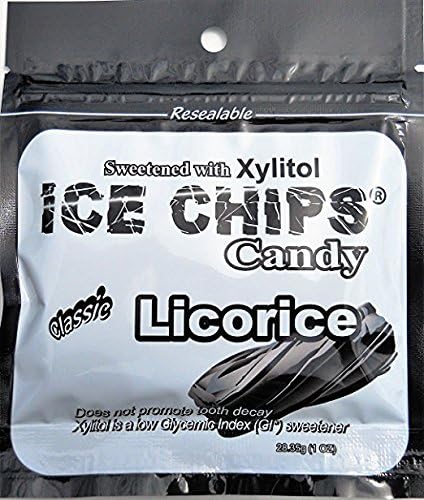 Ice Chips Candy in Re-sealable Pouches (Licorice, 12-Pack)