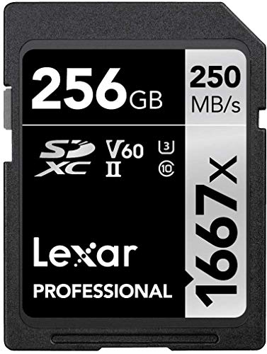 Lexar Professional (LSD256CBNA1667) 1667X 256GB SDXC Uhs-II/U3 Card