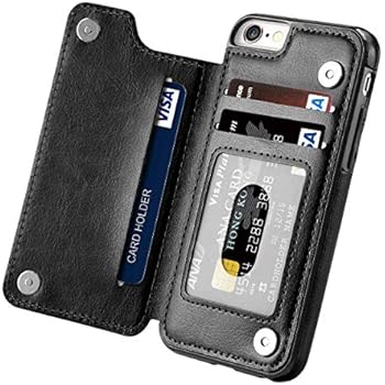 iPhone 6S Plus Wallet Case,iPhone 6 Plus Slim Fit Wallet Case for Women/Men,Aprilday Premium iPhone 6 Plus Leather Purse Case Durable Shockproof Cover with Wallet&Card Holder&Kickstand -5.5in Black