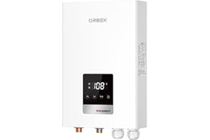 18kW Tankless Water Heater Electric, ORBEK 240 Volt On Demand Instant Hot Water Heater, with LED Digital Display, ETL Certified, Up to 4.17 GPM for 2-3 Point of Use throughout the Whole House