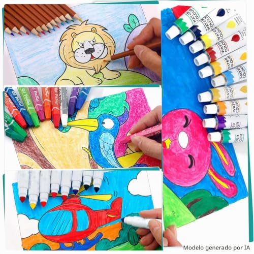 KINSPORY 139-Piece Paint Case for Children | Art and Drawing Kit, Drawing Pencils, Complete Drawing Material Set for Kids